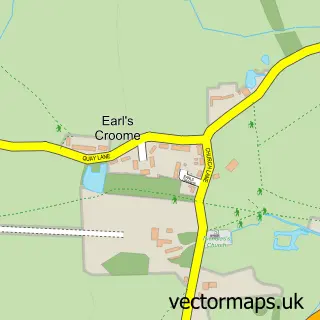 Street map sample of Earl's Croome, Worcestershire