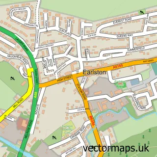 Street map sample of Earlston, Roxburgh, Ettrick and Lauderdale