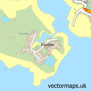 Street map sample of Easdale, Argyll and Bute