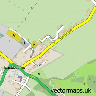 Street map sample of Easebourne, West Sussex