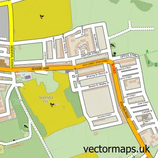 Street map sample of Easington Colliery, Durham