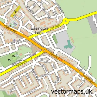 Street map sample of Easington Lane, Tyne & Wear