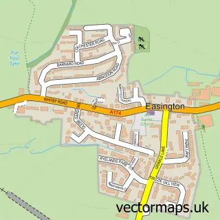 Street map sample of Easington, North Yorkshire