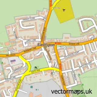 Street map sample of Easington, Durham