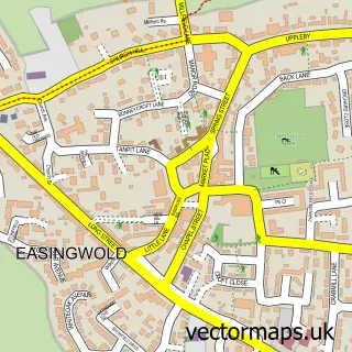 Street map sample of Easingwold, North Yorkshire