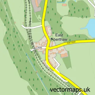 Street map sample of East Aberthaw, South Glamorgan