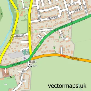 Street map sample of East Ayton, North Yorkshire