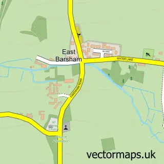 Street map sample of East Barsham, Norfolk