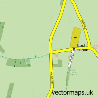 Street map sample of East Beckham, Norfolk