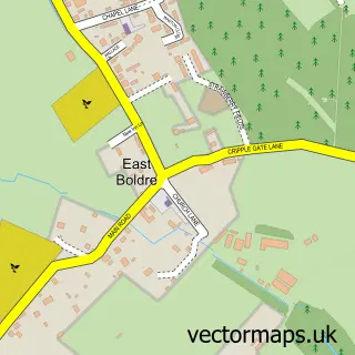 Street map sample of East Boldre, Hampshire
