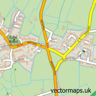 Street map sample of East Brent, Somerset