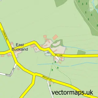 Street map sample of East Buckland, Devon