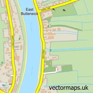 Street map sample of East Butterwick, Lincolnshire
