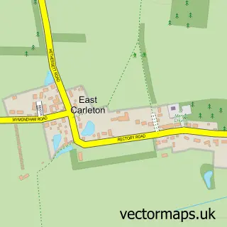 Street map sample of East Carleton, Norfolk