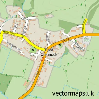 Street map sample of East Chinnock, Somerset