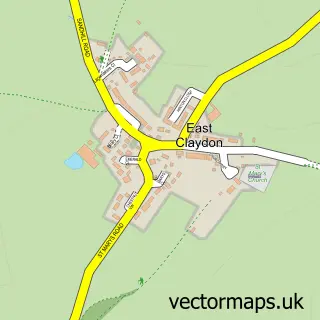 Street map sample of East Claydon, Buckinghamshire