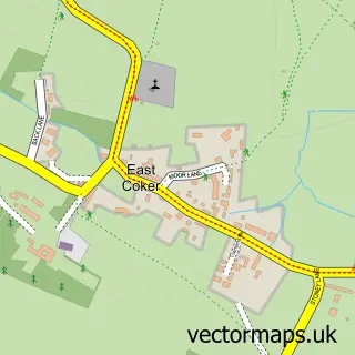 Street map sample of East Coker, Somerset