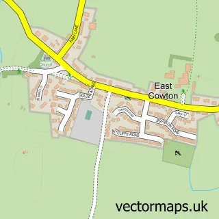 Street map sample of East Cowton, North Yorkshire