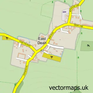 Street map sample of East Dean, West Sussex