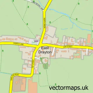 Street map sample of East Drayton, Nottinghamshire