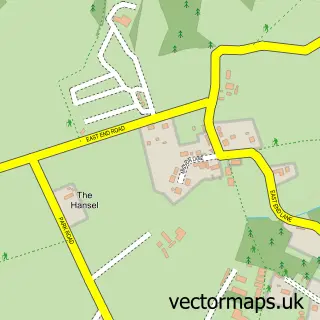 Street map sample of East End, Suffolk