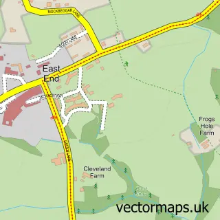 Street map sample of East End, Kent