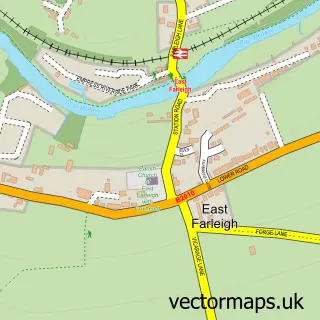 Street map sample of East Farleigh, Kent