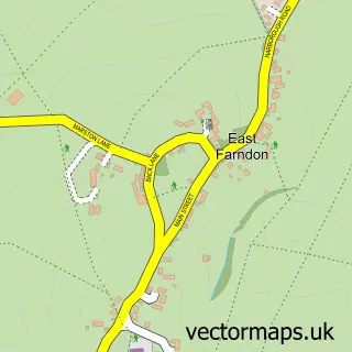Street map sample of East Farndon, Northamptonshire