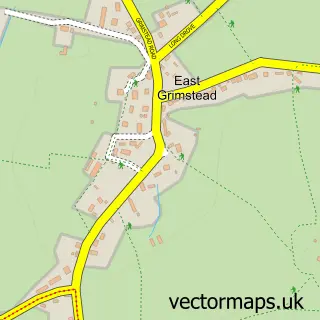 Street map sample of East Grimstead, Wiltshire