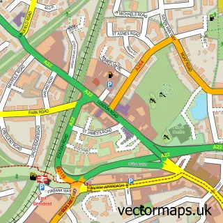 Street map sample of East Grinstead, West Sussex
