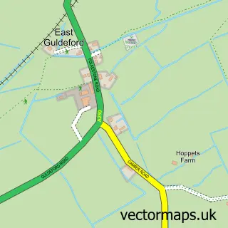 Street map sample of East Guldeford, East Sussex