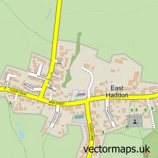 Street map sample of East Haddon, Northamptonshire