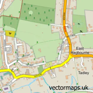 Street map sample of East Hagbourne, Oxfordshire