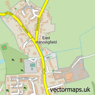 Street map sample of East Hanningfield, Essex