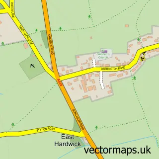 Street map sample of East Hardwick, West Yorkshire