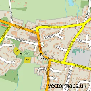 Street map sample of East Harling, Norfolk
