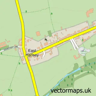 Street map sample of East Harlsey, North Yorkshire
