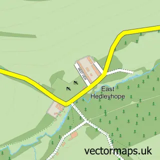 Street map sample of East Hedleyhope, Durham