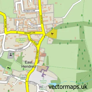 Street map sample of East Hendred, Oxfordshire