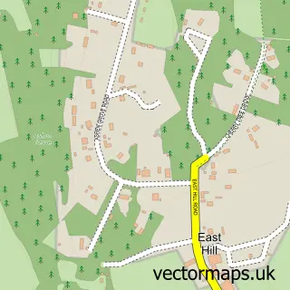 Street map sample of East Hill, Kent