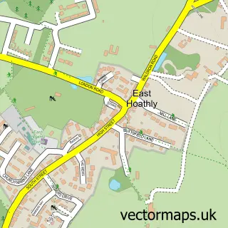 Street map sample of East Hoathly, East Sussex