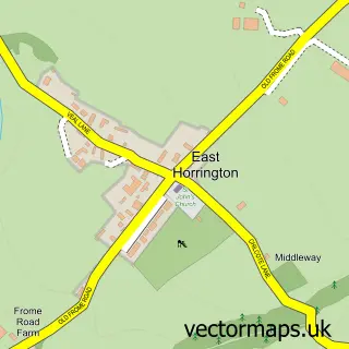 Street map sample of East Horrington, Somerset