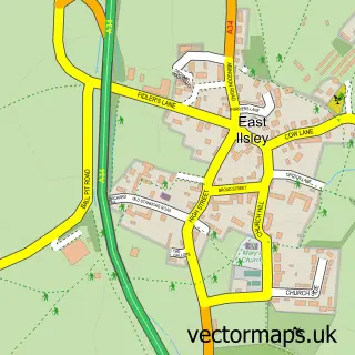 Street map sample of East Ilsley, Berkshire