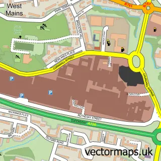 Street map sample of East Kilbride, Lanarkshire
