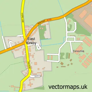 Street map sample of East Kirkby, Lincolnshire