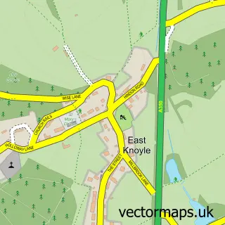 Street map sample of East Knoyle, Wiltshire