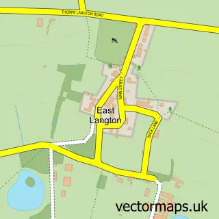 Street map sample of East Langton, Leicestershire