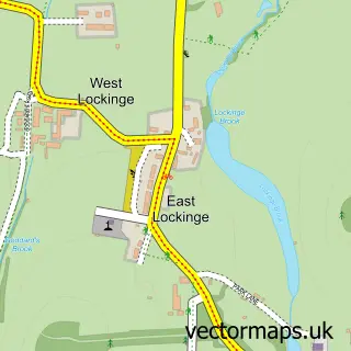 Street map sample of East Lockinge, Oxfordshire
