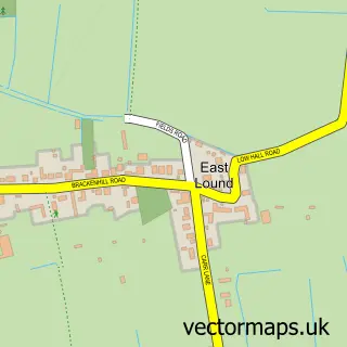 Street map sample of East Lound, Lincolnshire