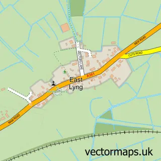 Street map sample of East Lyng, Somerset